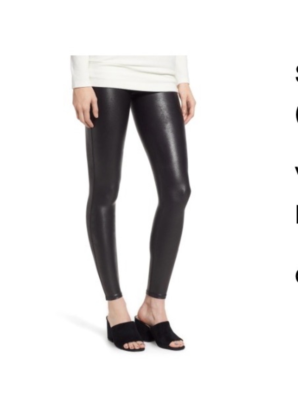 SPANX Faux Leather-Look Black Leggings
